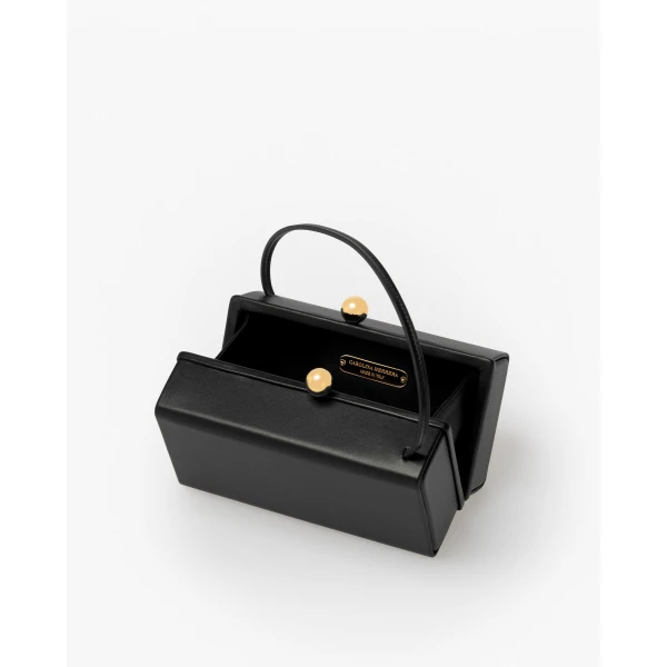 Carolina Herrera Mimi Leather Top Handle Bag in Black, view 2