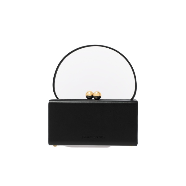 Mimi Leather Top Handle Bag in Black