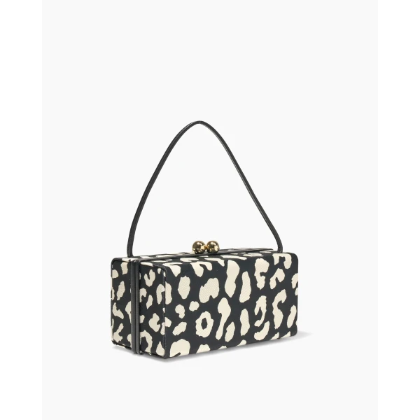 Carolina Herrera Mimi Leopard Spot Jacquard Top Handle Bag, view 4