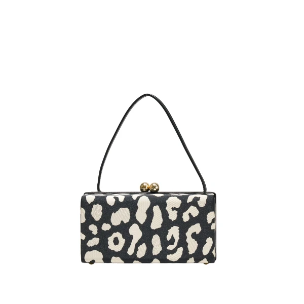 Mimi Leopard Spot Jacquard Top Handle Bag