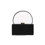 Carolina Herrera Mimi Satin Top Handle Bag in Black