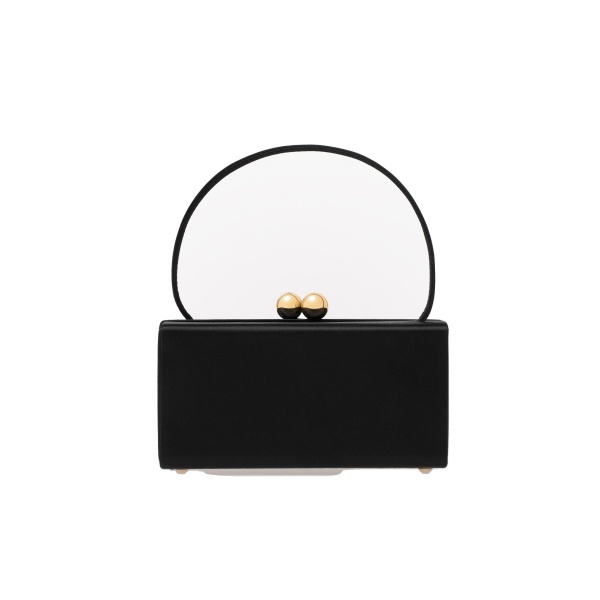 Mimi Satin Top Handle Bag in Black