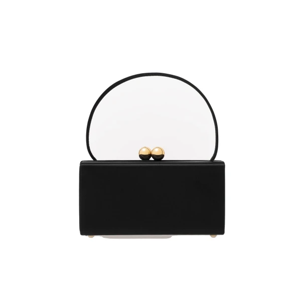 Mimi Satin Top Handle Bag in Black