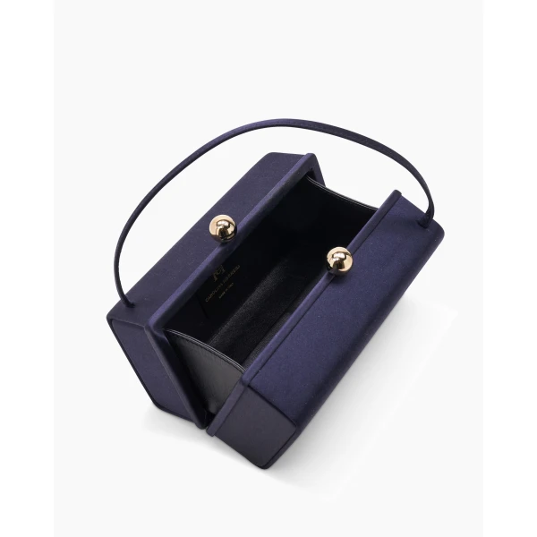 Carolina Herrera Mimi Satin Top Handle Bag in Midnight, view 3