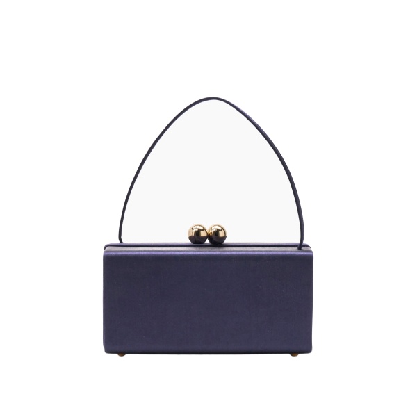 Mimi Satin Top Handle Bag in Midnight