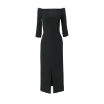 Carolina Herrera Off-Shoulder Midi Dress in Black