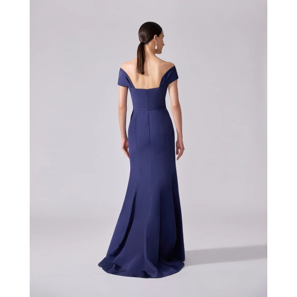 Carolina Herrera Off-Shoulder Trumpet Gown in Midnight, view 3
