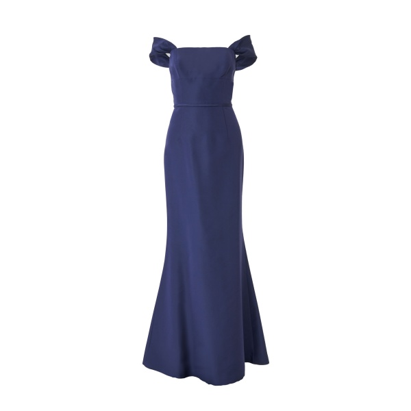 Carolina Herrera Off-Shoulder Trumpet Gown in Midnight