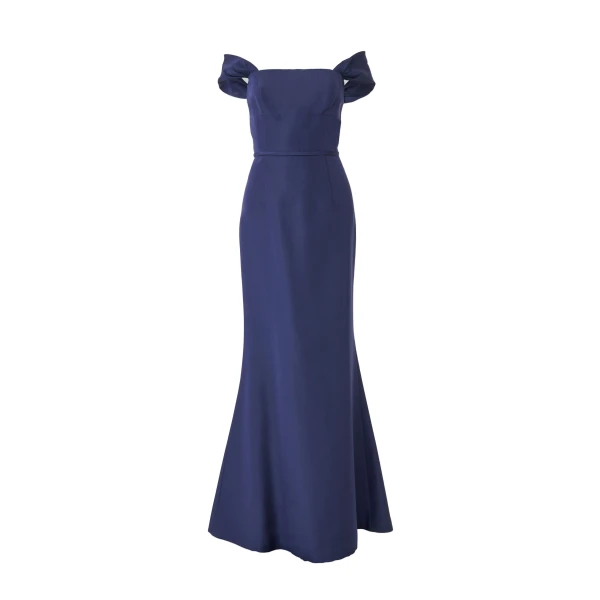 Carolina Herrera Off-Shoulder Trumpet Gown in Midnight