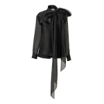 Carolina Herrera Organza Shirt with Bow in Black