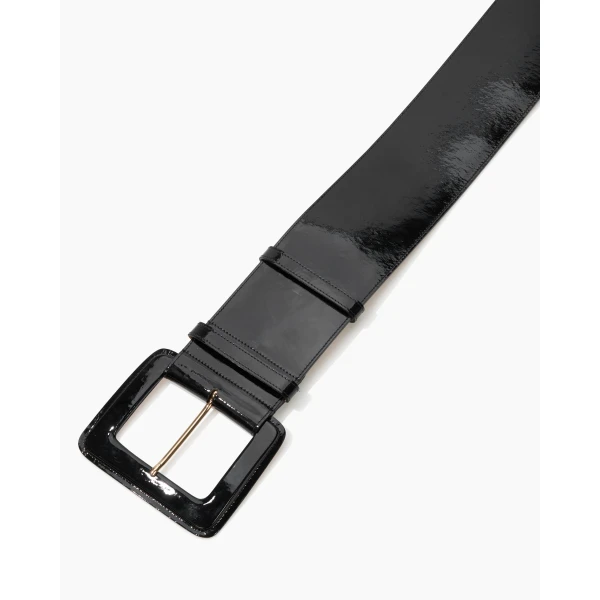 Carolina Herrera Patent Leather Icon Belt in Black, view 3