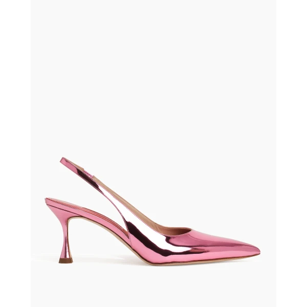 Carolina Herrera Patent Leather Slingback Kitten Heels in Rosewater, view 3