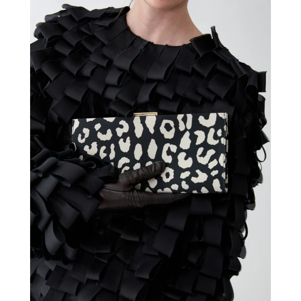 Carolina Herrera Pats Leopard Jacquard Clutch, view 2