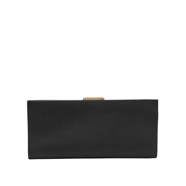 Pats Silk Faille Clutch in Black