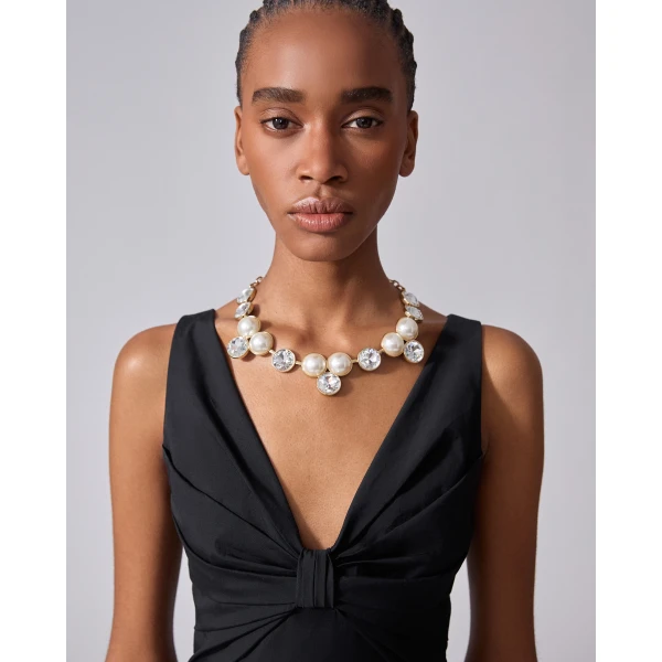 Carolina Herrera Pearl and Crystal Necklace, view 2