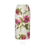 Carolina Herrera Peony Jacquard Pencil Skirt