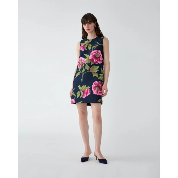 Carolina Herrera Peony Jacquard Shift Dress, view 2