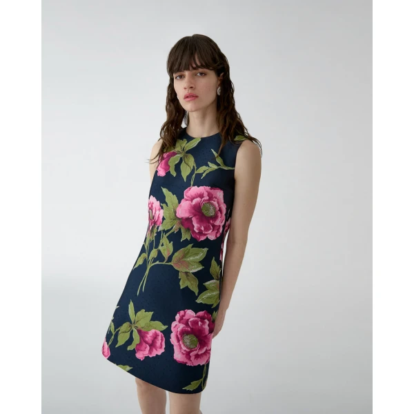 Carolina Herrera Peony Jacquard Shift Dress, view 4