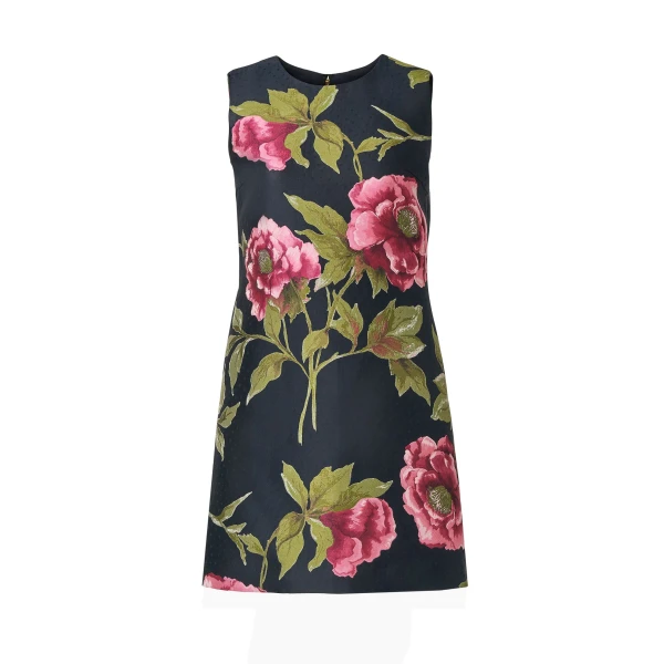 Peony Jacquard Shift Dress