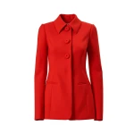 Carolina Herrera Point Collar Jacket in Chili Red