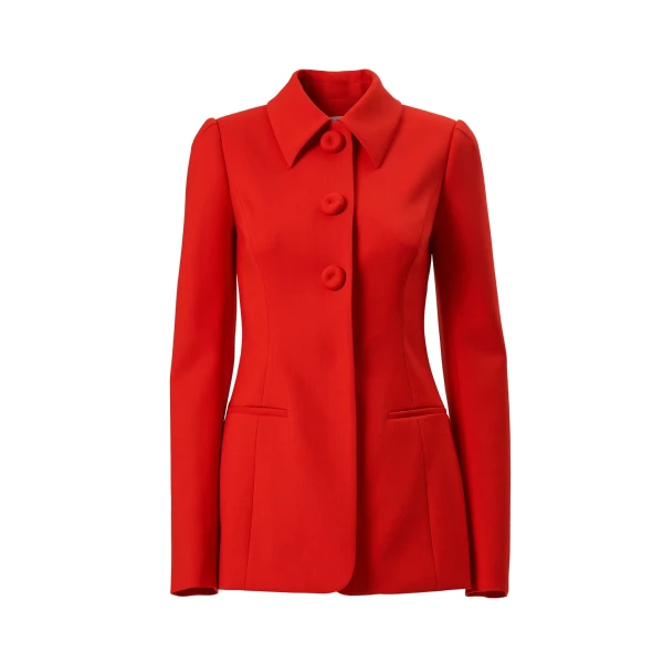Carolina Herrera Point Collar Jacket in Chili Red