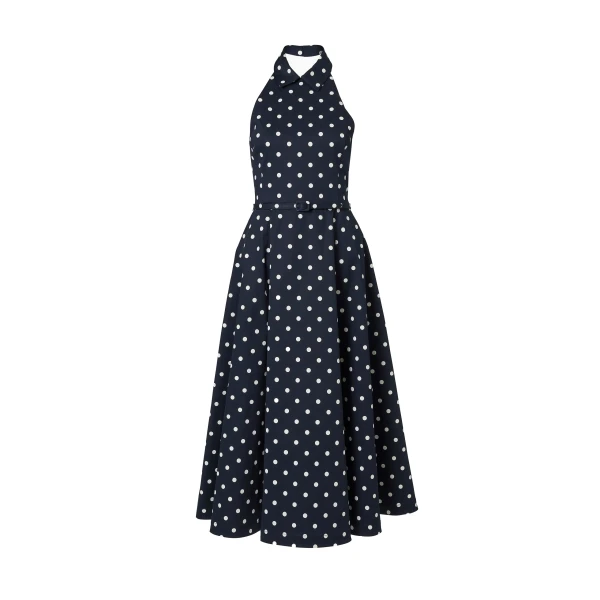 Carolina Herrera Polka Dot Halterneck Midi Dress