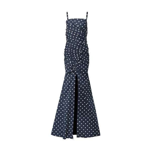 Carolina Herrera Polka Dot Ruched Gown