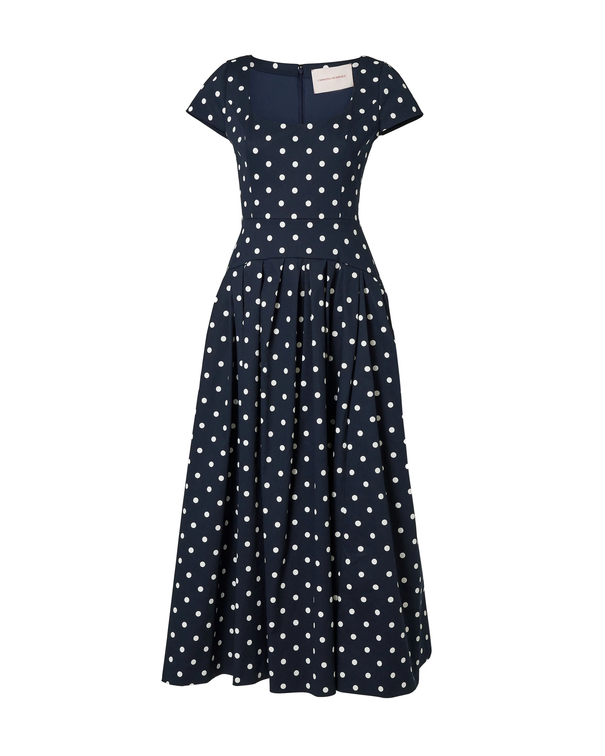 Carolina Herrera Polka Dot Scoop-Neck Midi Dress | Dresses | Coveti Carolina Herrera Polka Dot Scoop-Neck Midi Dress