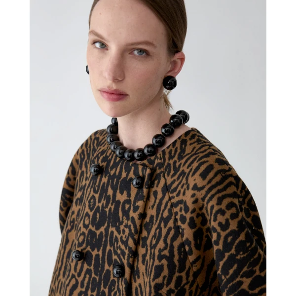Carolina Herrera Resin Ball Necklace in Black, view 2