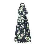 Carolina Herrera Rose-Print Halterneck Midi Dress