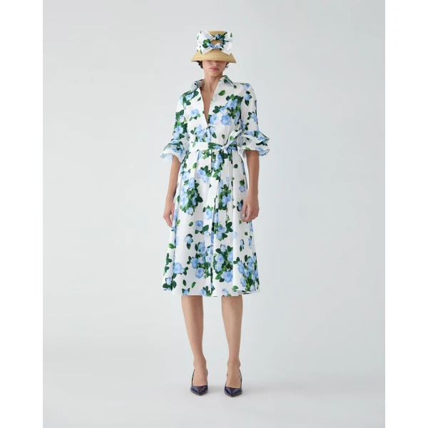 Carolina Herrera Rose-Print Shirt Dress, view 2