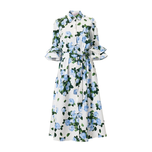 Carolina Herrera Rose-Print Shirt Dress