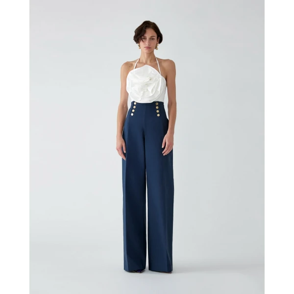 Carolina Herrera Rosette Top in White, view 2
