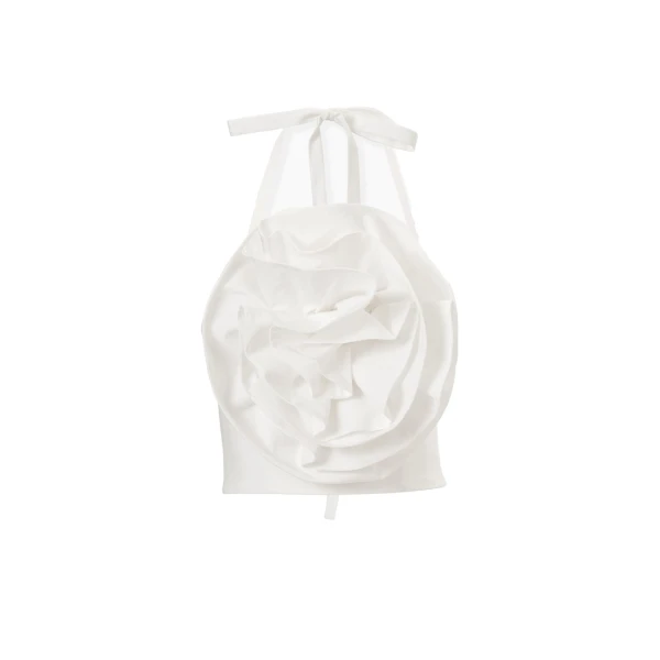 Carolina Herrera Rosette Top in White