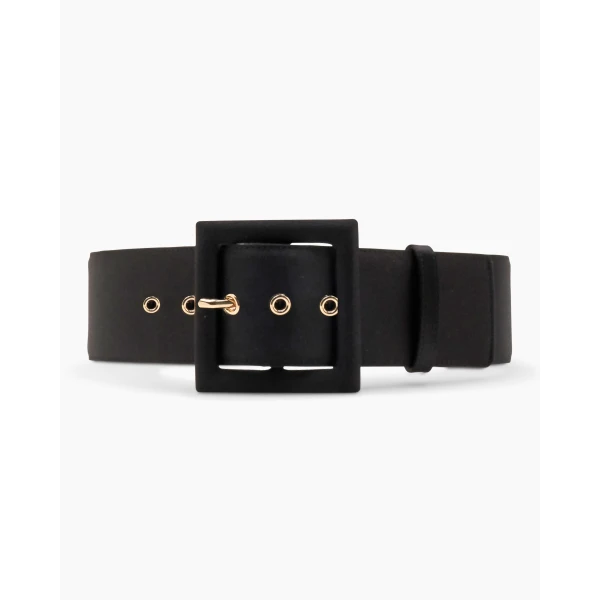 Carolina Herrera Satin Icon Belt in Black, view 4