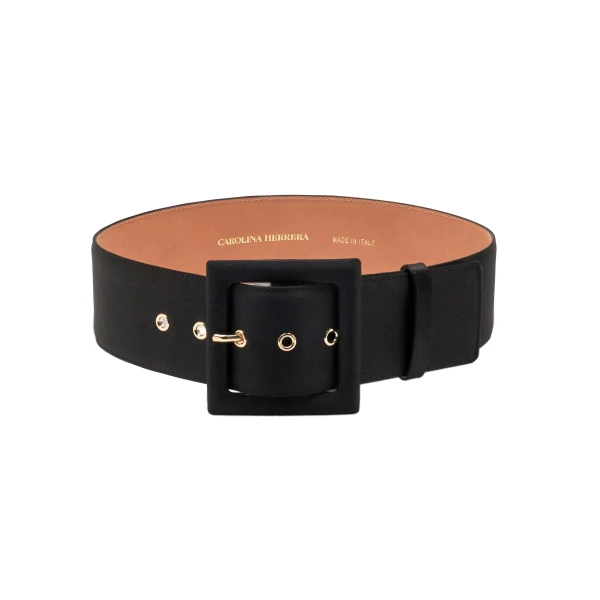 Carolina Herrera Satin Icon Belt in Black