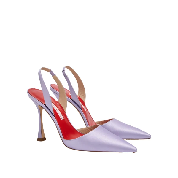 Satin Slingback Pumps in Violeta