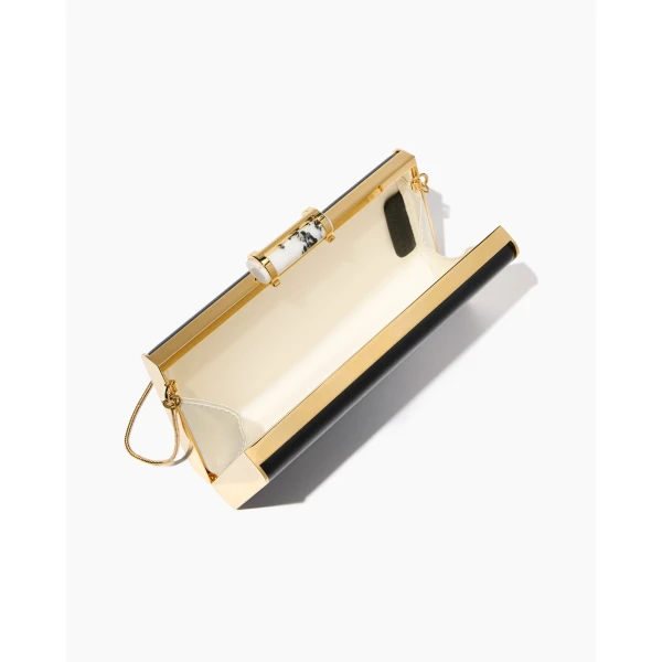 Carolina Herrera Scala Insignia Small Clutch in Black, view 4