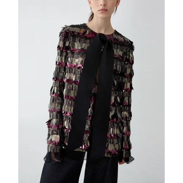 Carolina Herrera Sequin-Embroidered Jacket, view 4