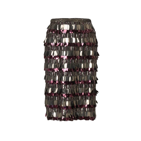 Sequin-Embroidered Knee-Length Skirt