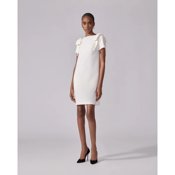 Carolina Herrera Shift Dress With Bows in Ivory, view 2
