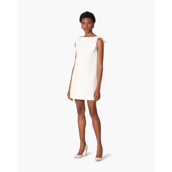 Carolina Herrera Shift Dress with Bows in White, view 2