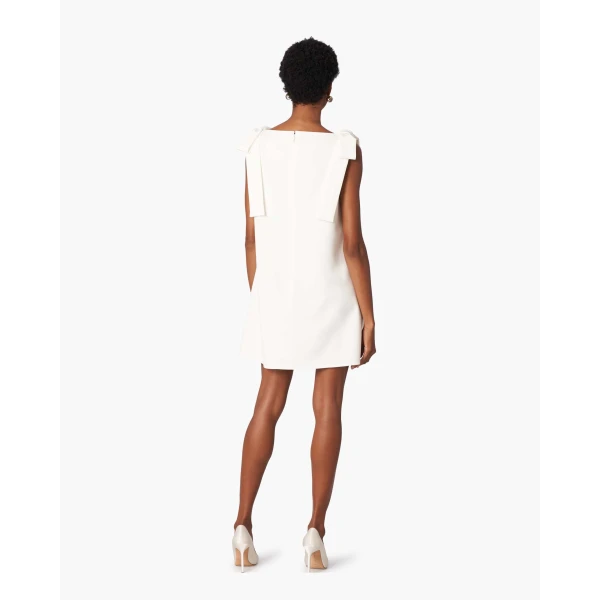 Carolina Herrera Shift Dress with Bows in White, view 3