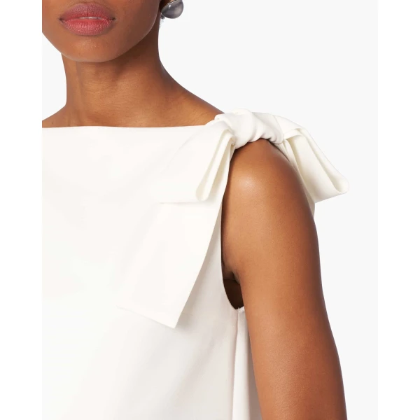 Carolina Herrera Shift Dress with Bows in White, view 4