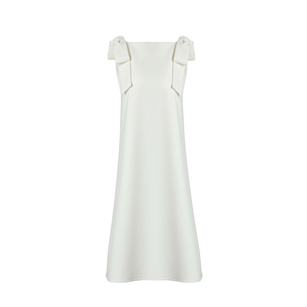 Carolina Herrera Shift Dress with Bows in White