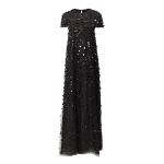 Carolina Herrera Short-Sleeve Sequin Gown in Black