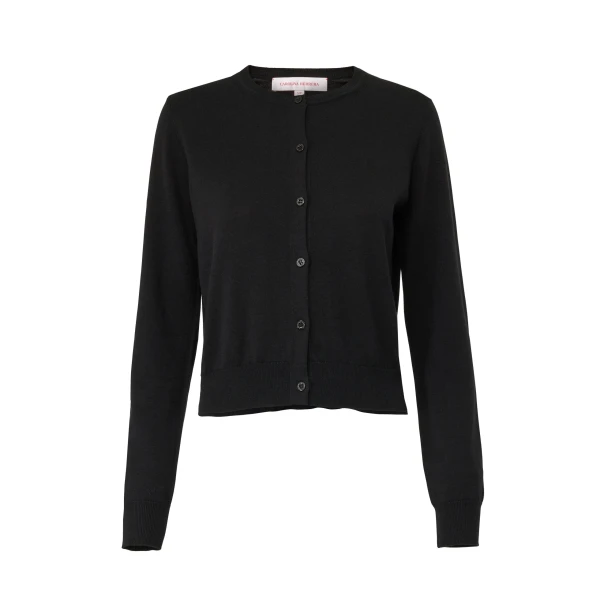 Carolina Herrera Silk-Cotton Cropped Cardigan in Black