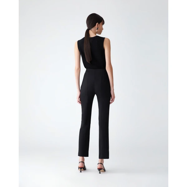 Carolina Herrera Slim-Leg Emilie Pants in Black, view 3