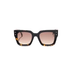 Carolina Herrera Square Frame Sunglasses With Contrast Temples in Havana