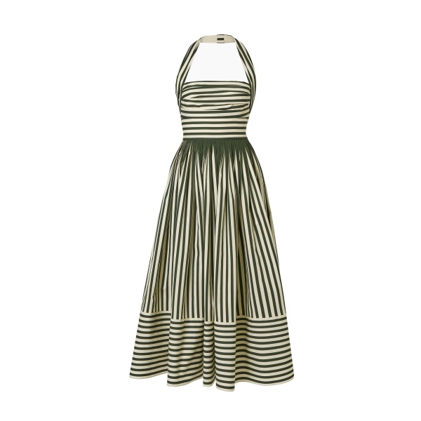Carolina Herrera Striped Halterneck Midi Dress